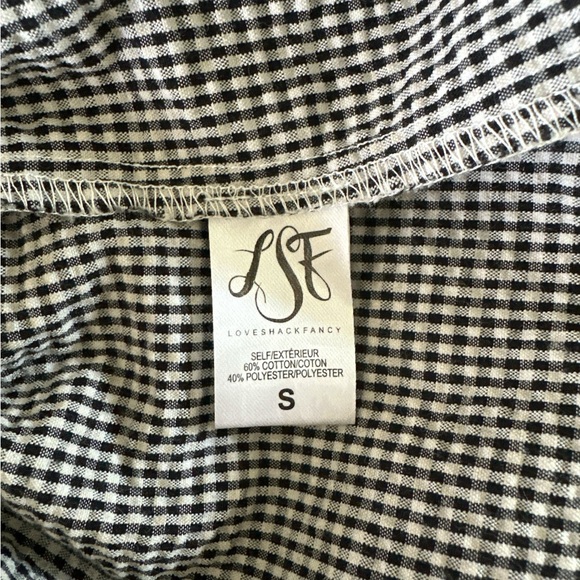 LOVESHACKFANCY Black & White Gingham Ruffle Mini Dress Size S - Picture 5 of 6